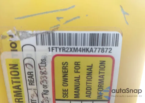 2017 Ford Transit-250 из США, поврежденный, VIN 1FTYR2XM4HKA77872